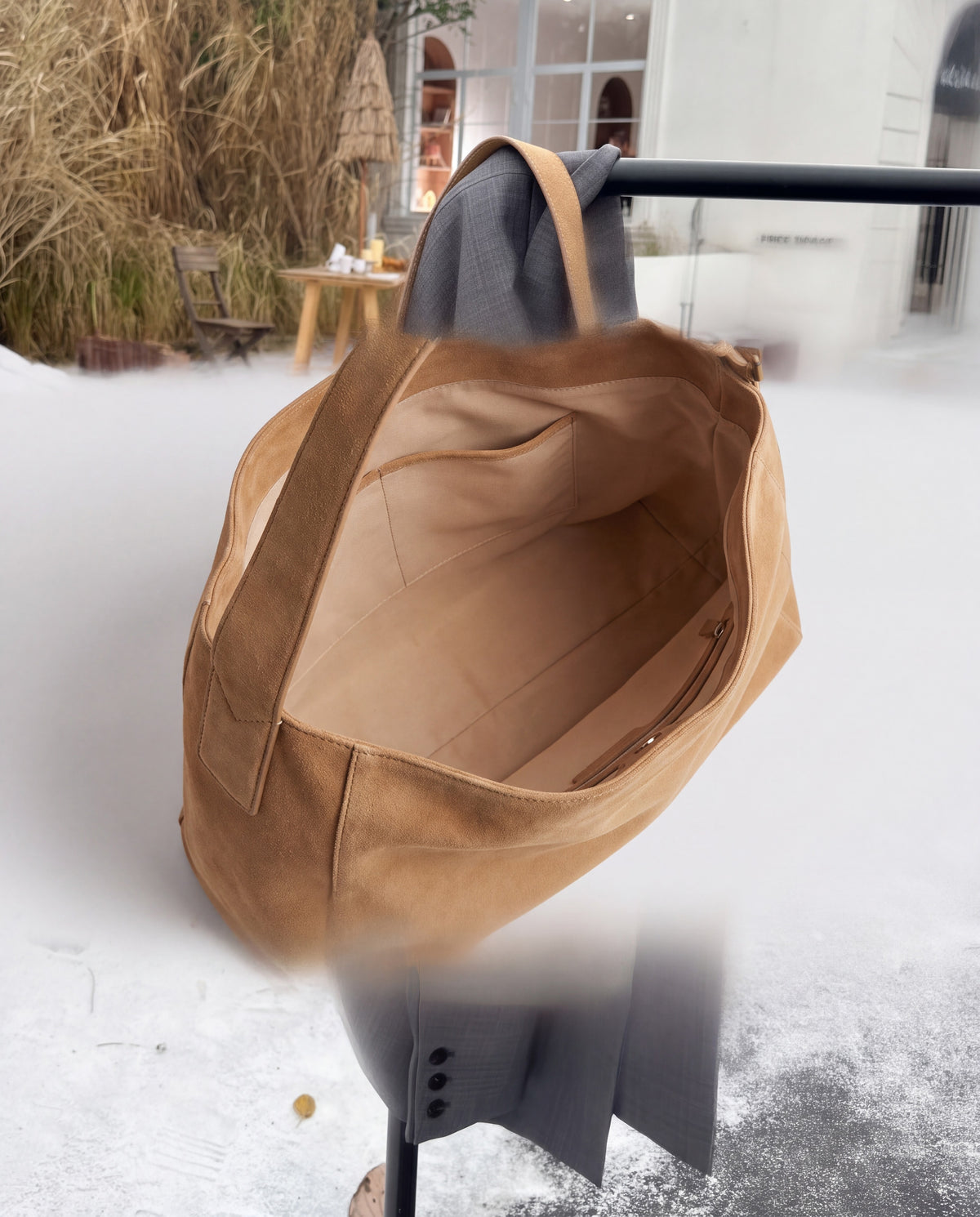 Fiato bag in Camel – interior view