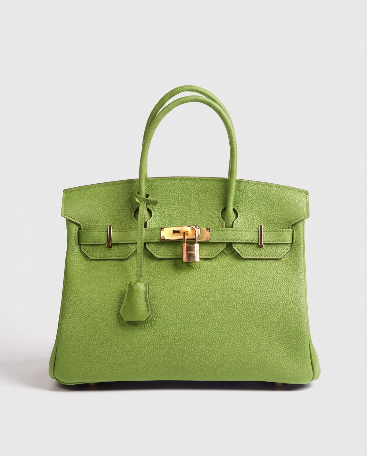 Lock Medium leather top-handle bag in Avocado – front view