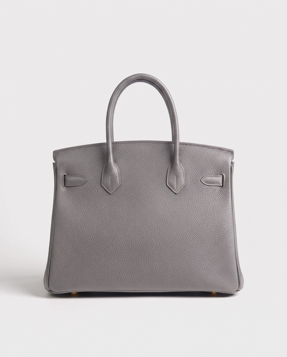 Lock Small leather top-handle bag in Grey – back view