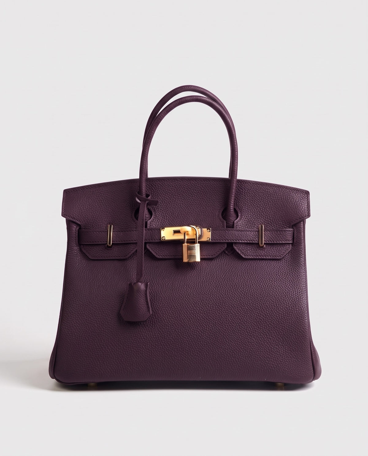 Lock Small leather top-handle bag in Purple – front view