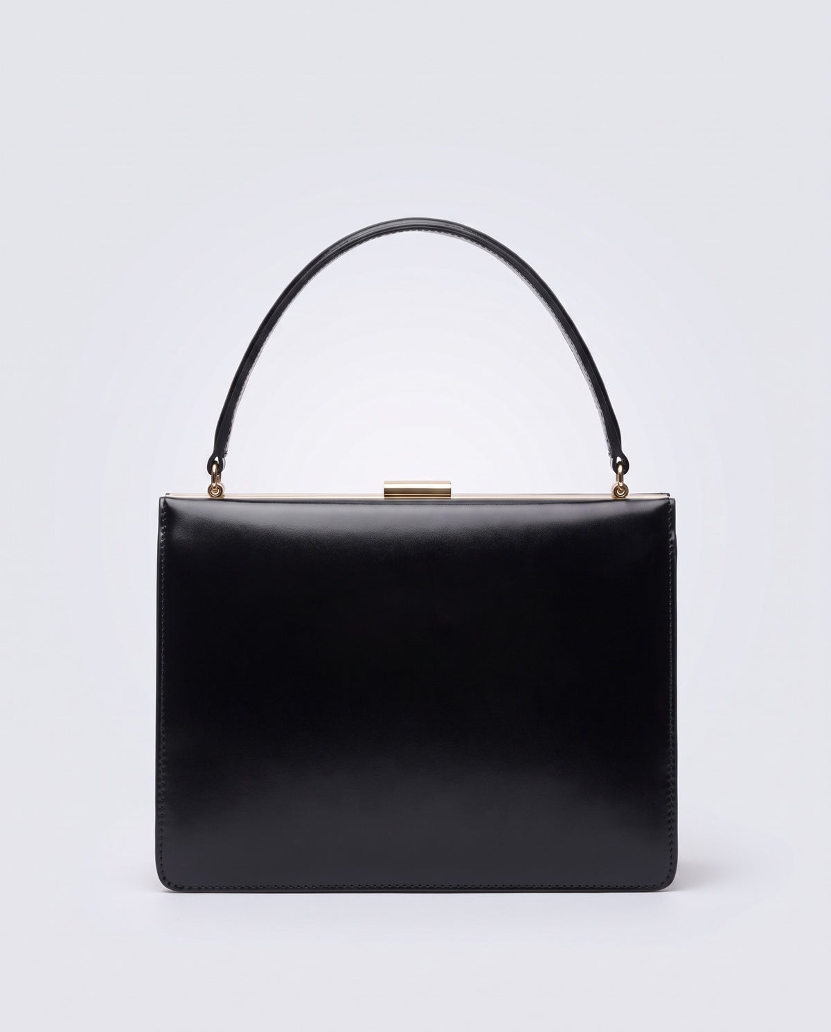 Marilyn structured top-handle bag in Black leather – front view