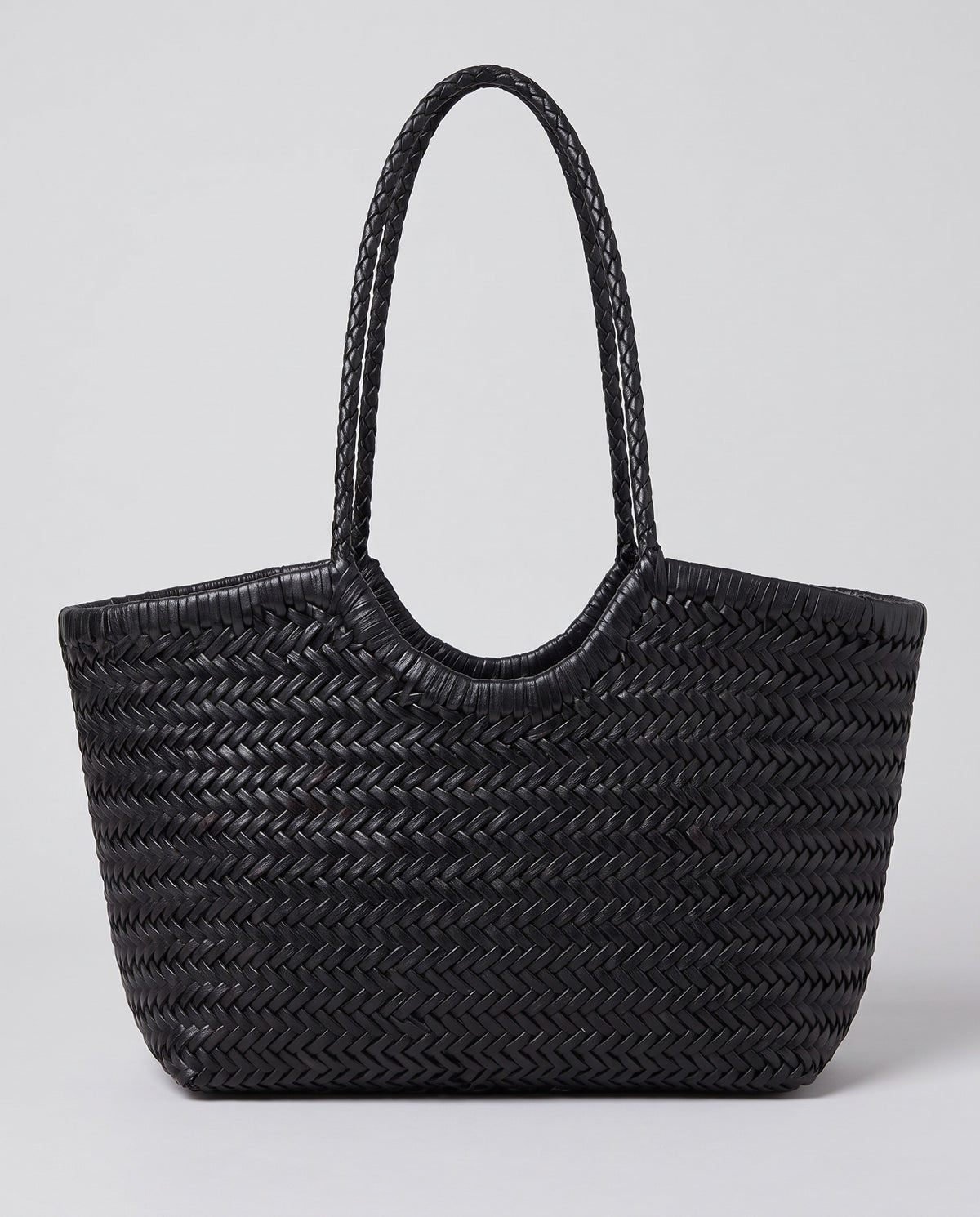 Hardware and handle detail on the Valentina Matera Small bag in Black