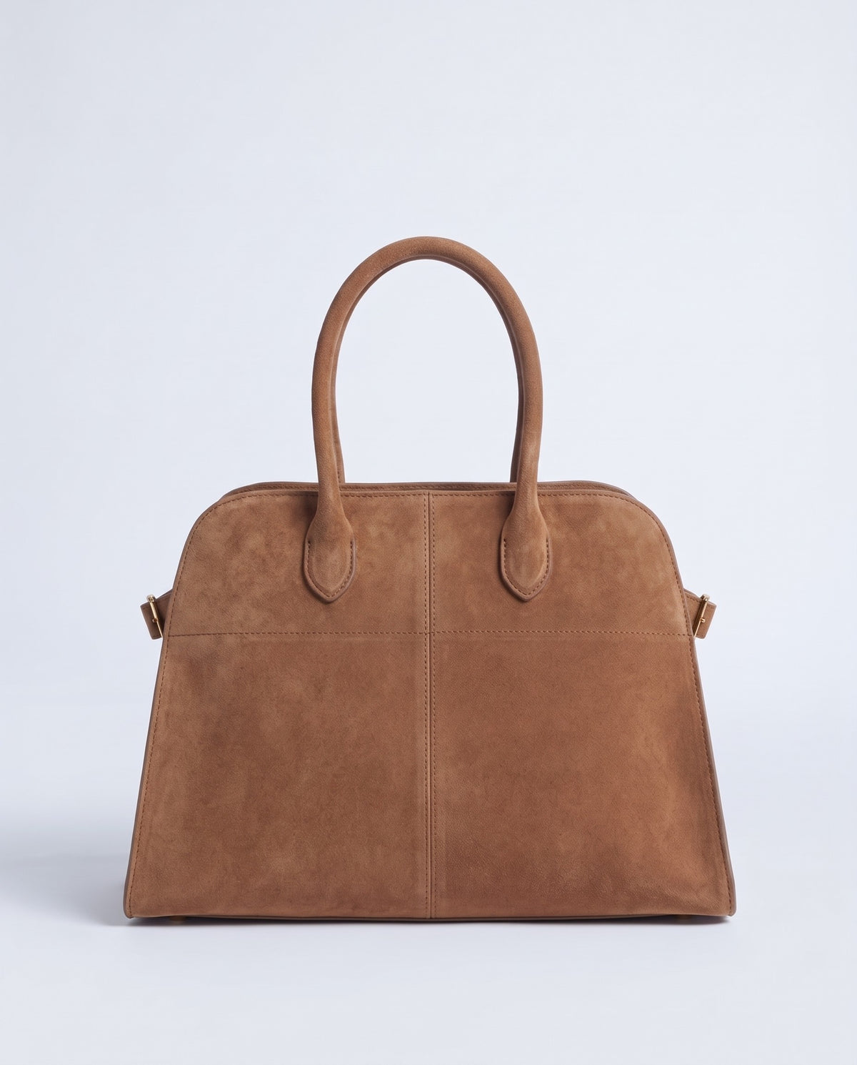 Milano Large slouchy top-handle bag in Mocha suede – back view
