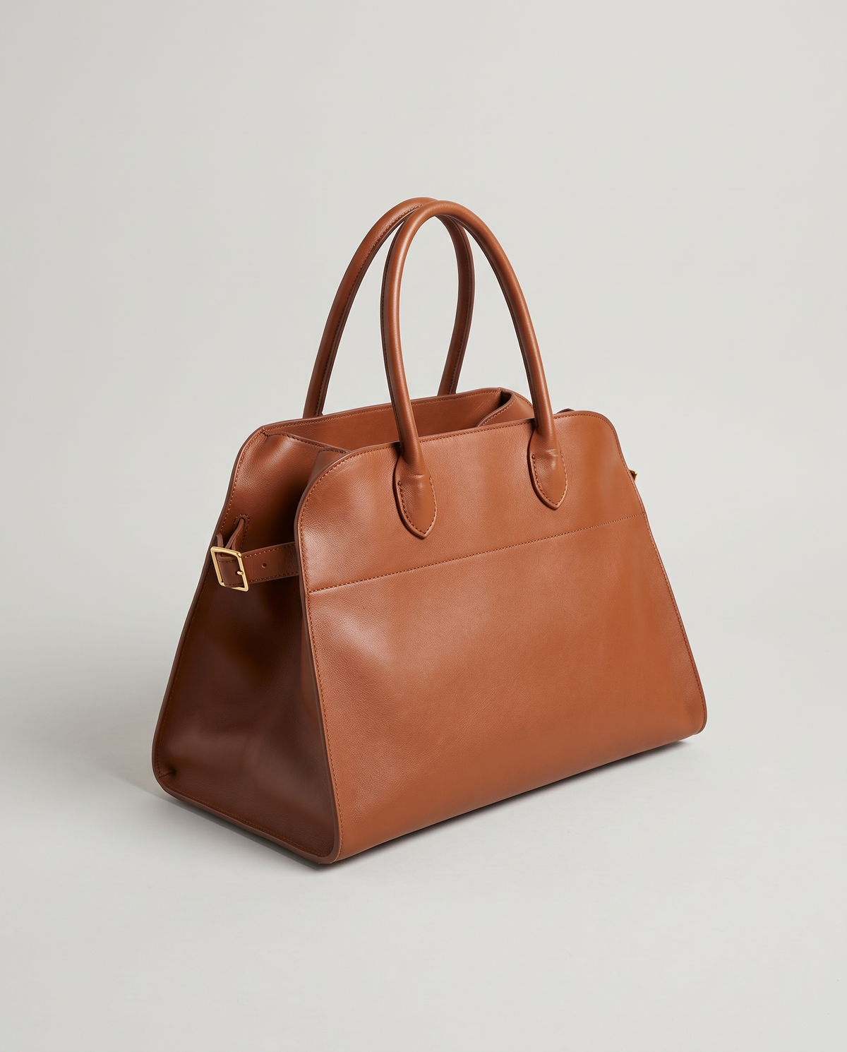 Milano Small top-handle bag in Brown – three-quarter view