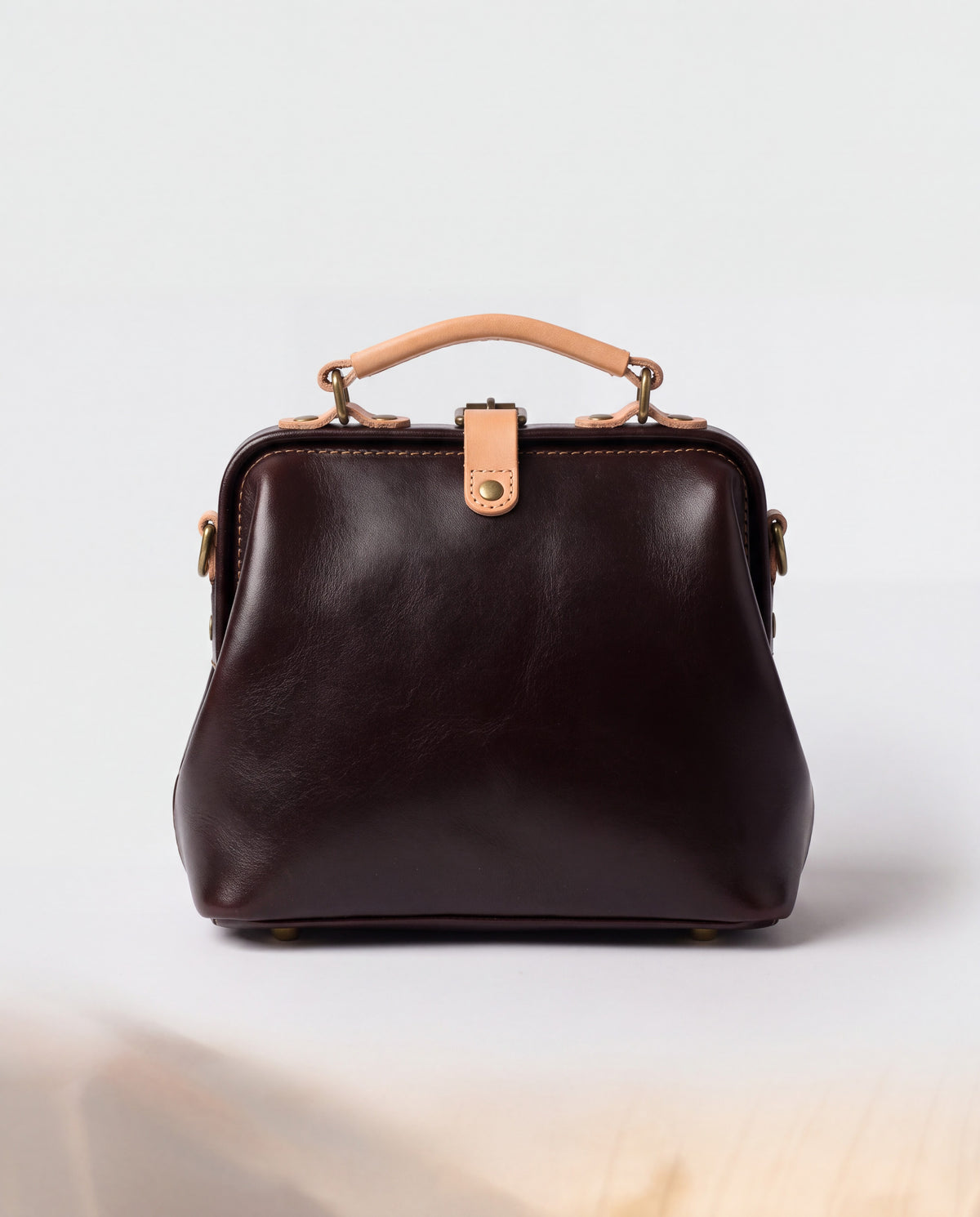 Mini Leather Bag bag in Coffee – back view