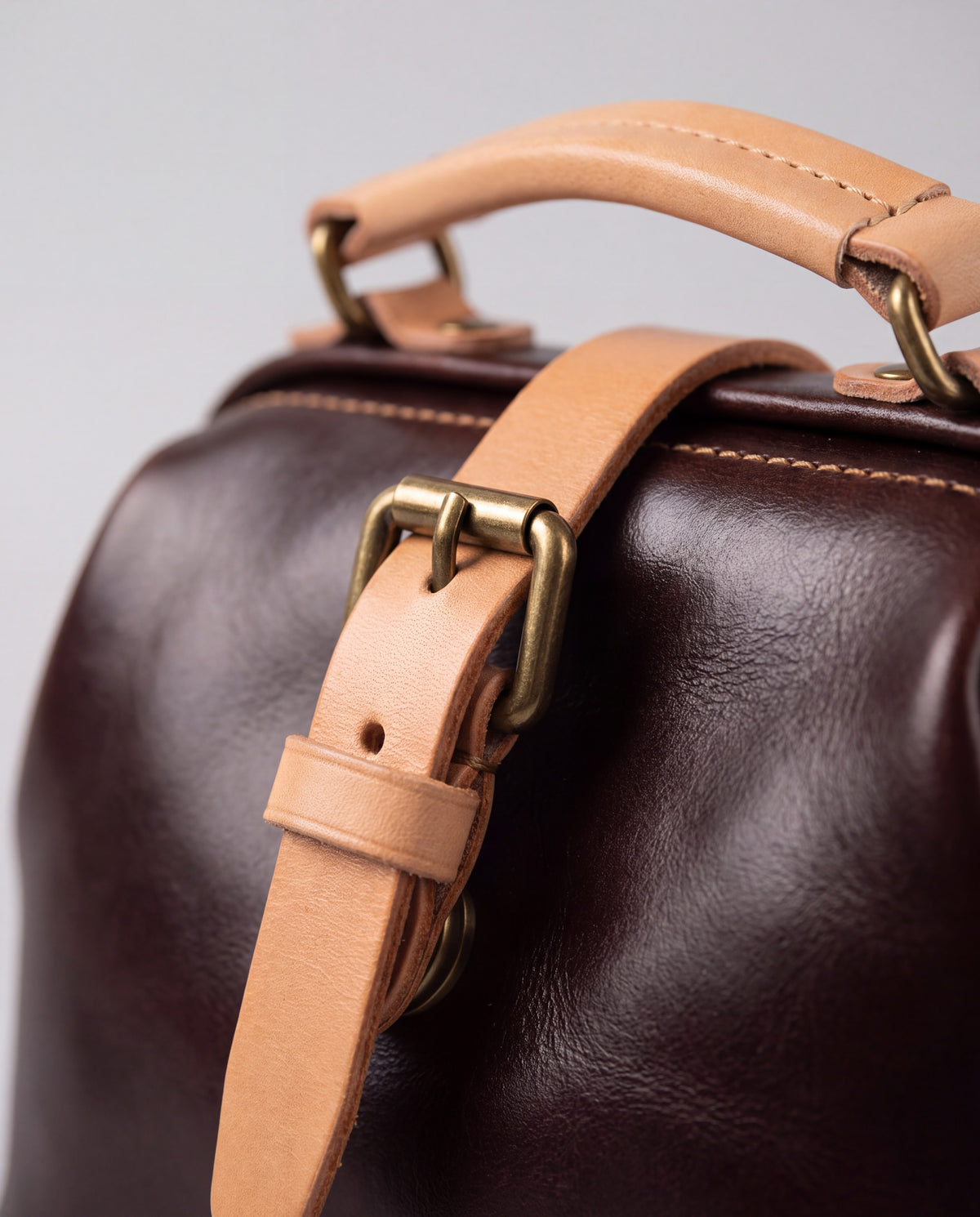 Mini Leather Bag bag in Coffee – hardware detail