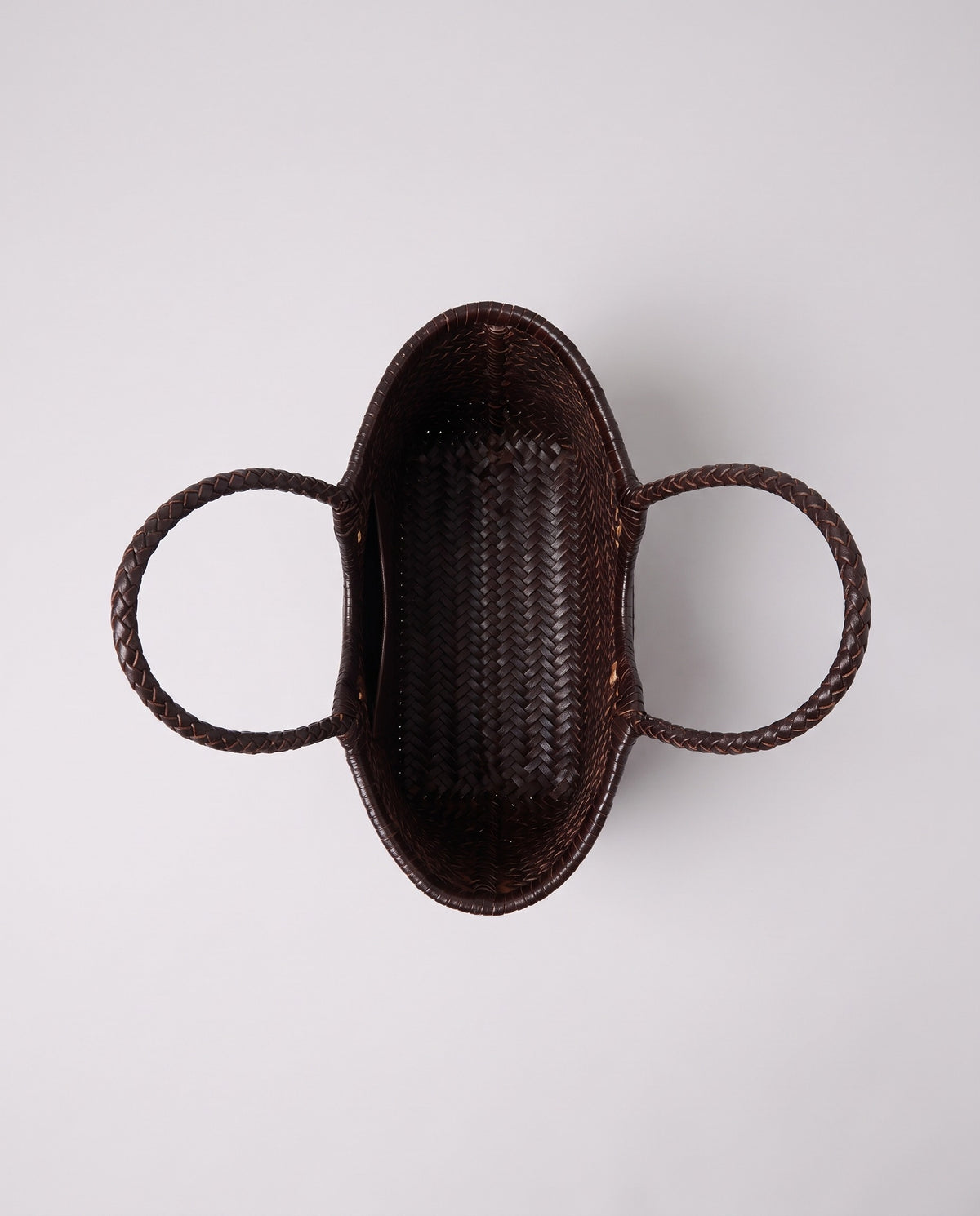 Inside the Valentina Noto Small bag in Chocolate