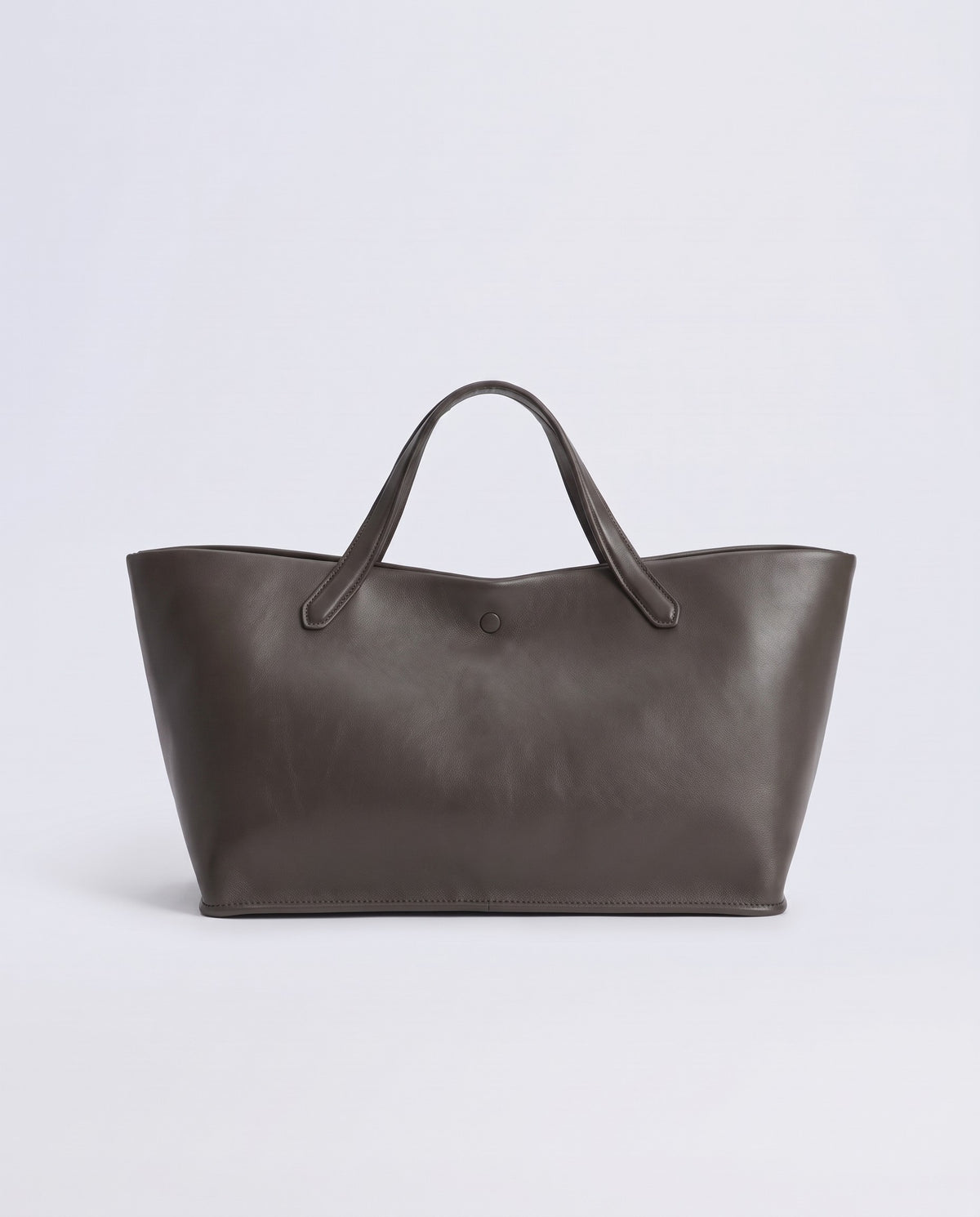 Nube wide soft leather tote in Grey – front view