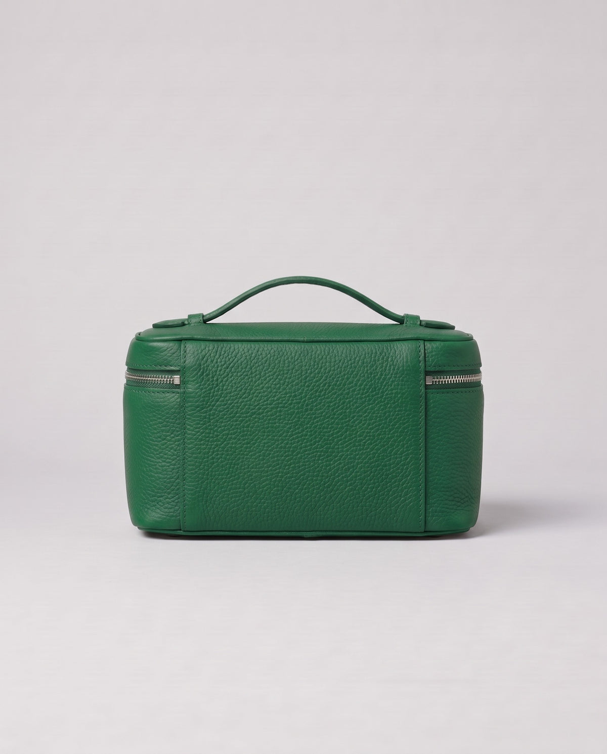 Orvieto pebbled leather vanity case in Green – back view