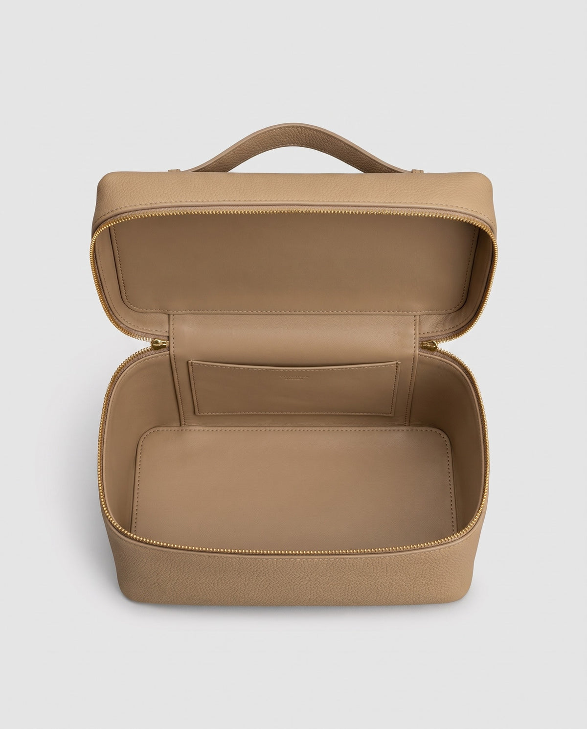 Inside view of the Orvieto vanity case in Stone