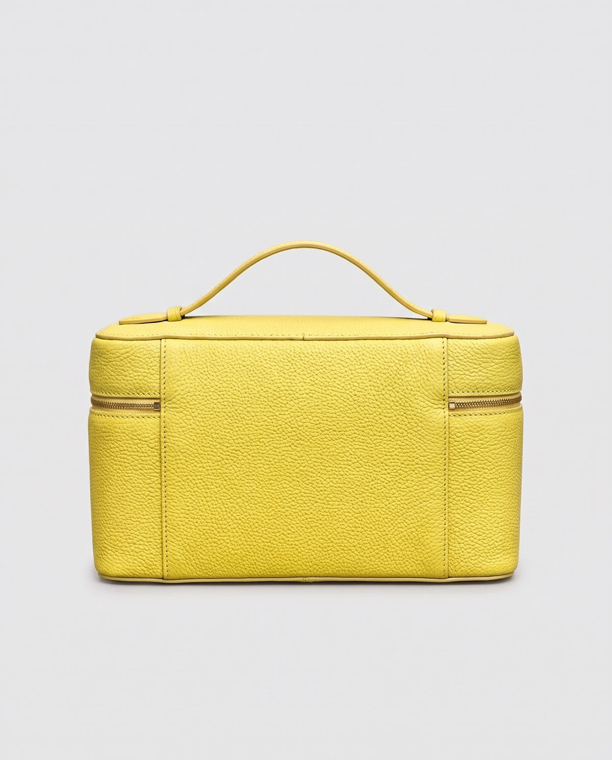 Orvieto pebbled leather vanity case in Yellow – back view