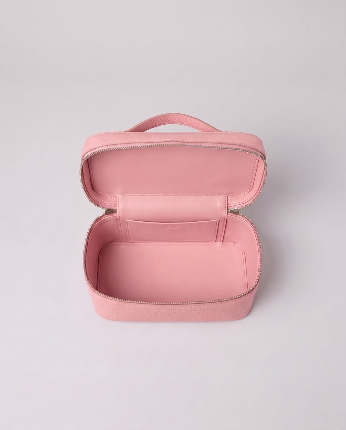 Inside the Valentina Orvieto Small top-handle bag in Pink leather