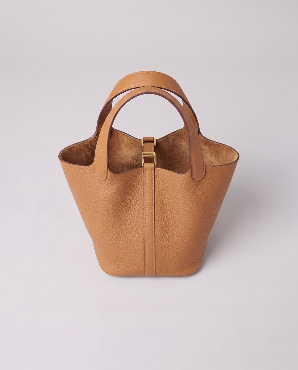 Inside the Valentina Ostuni Large bag in Tan