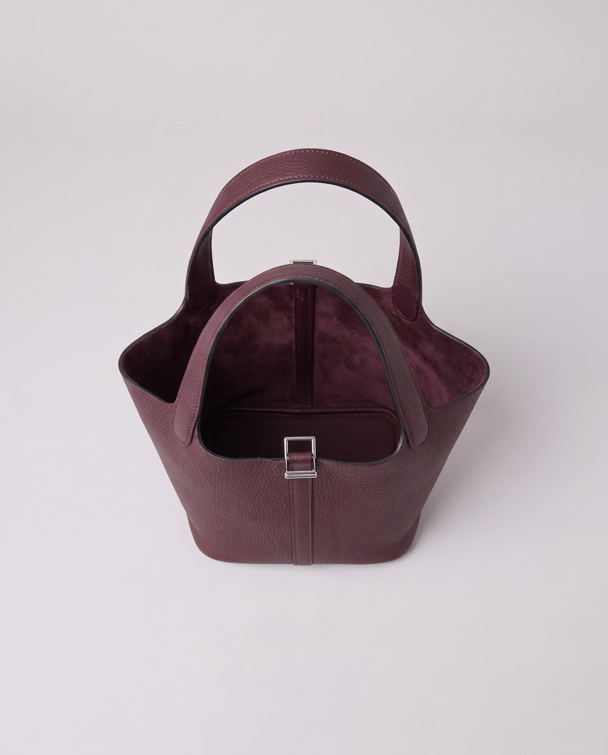 Inside the Valentina Ostuni Small bag in Plum
