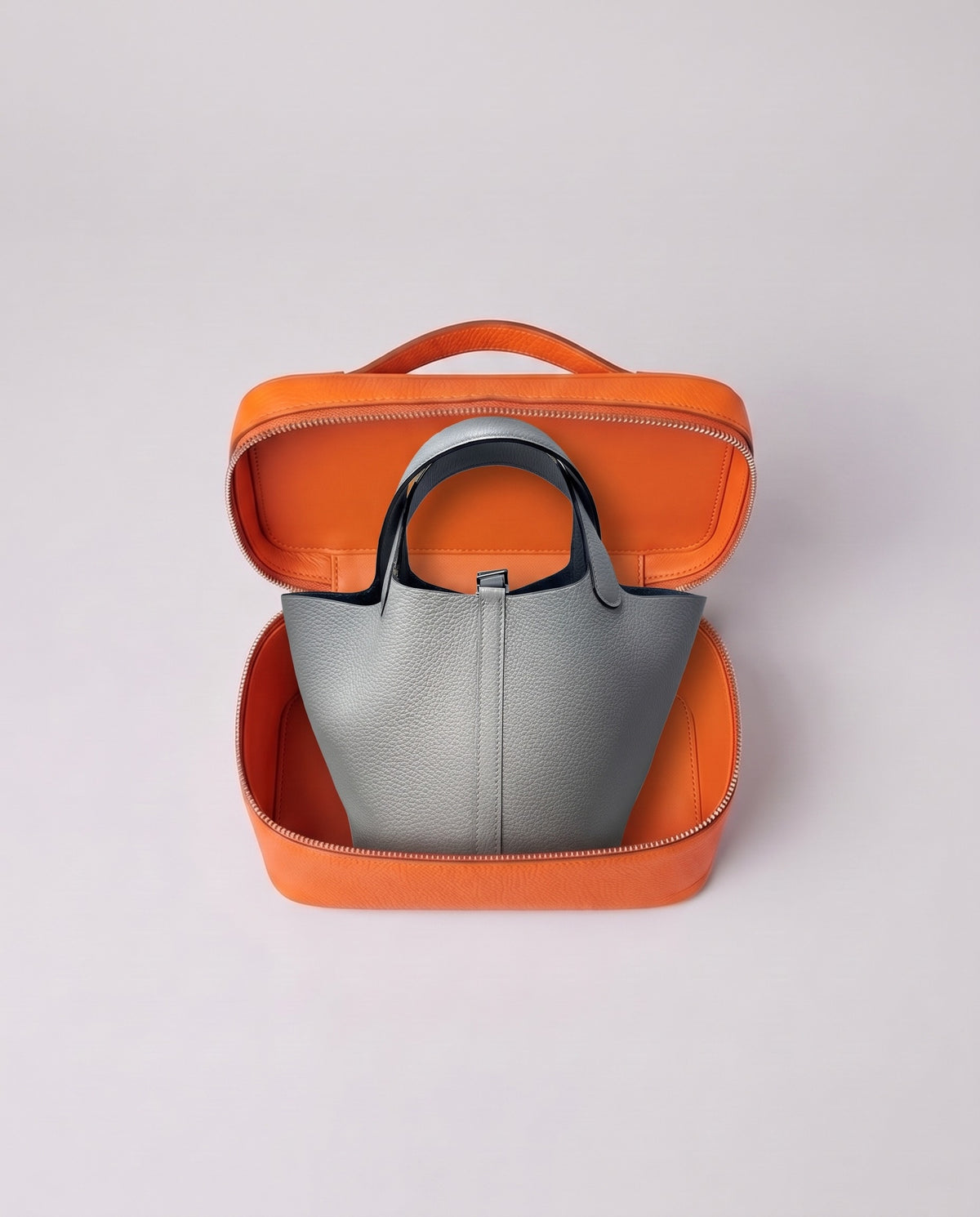 Inside the Valentina Ostuni Small bag in Silver