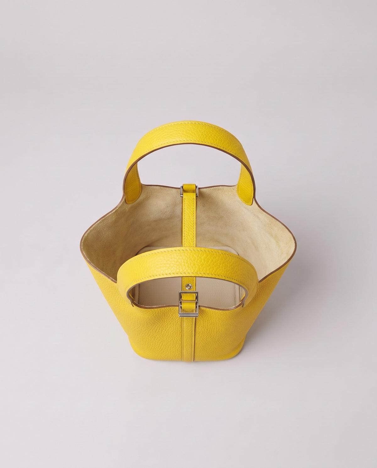 Inside the Valentina Ostuni Small bag in Yellow