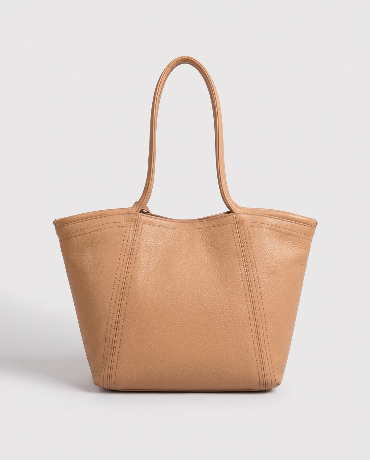 Prima leather tote in Tan – back view