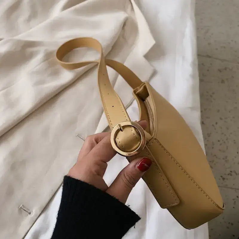 Beige shoulder purse