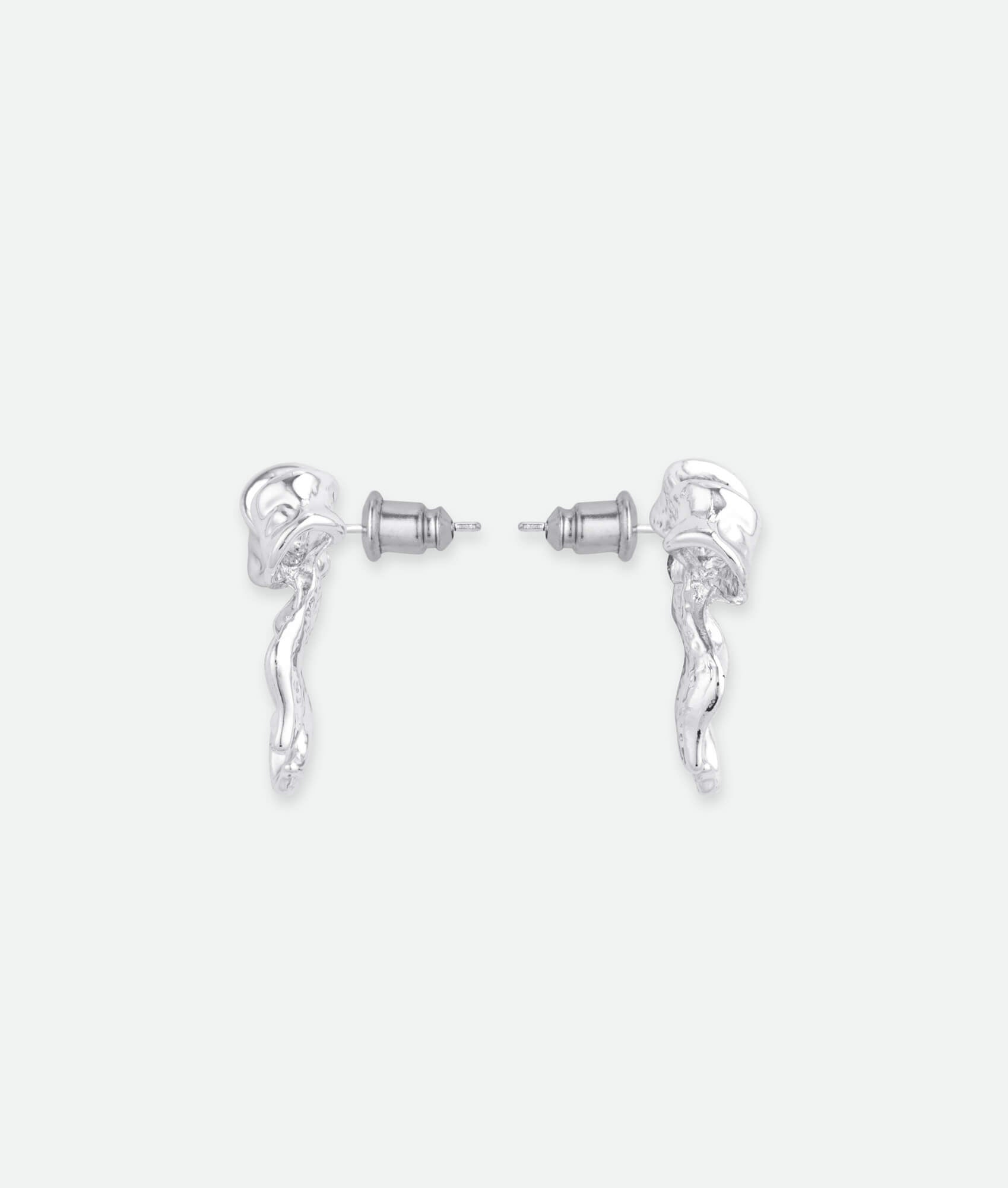 Silver bow earrings