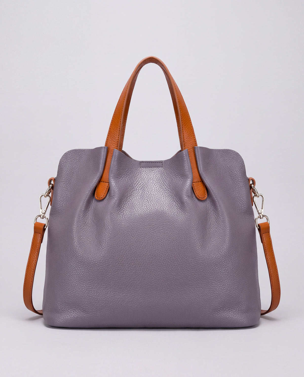 Soft Leather Tote Bag bag in Grey – back view