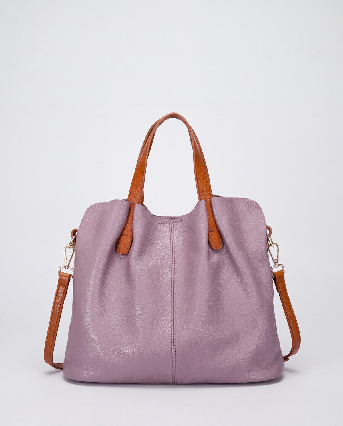 Soft Leather Tote Bag bag in Lavender – front view