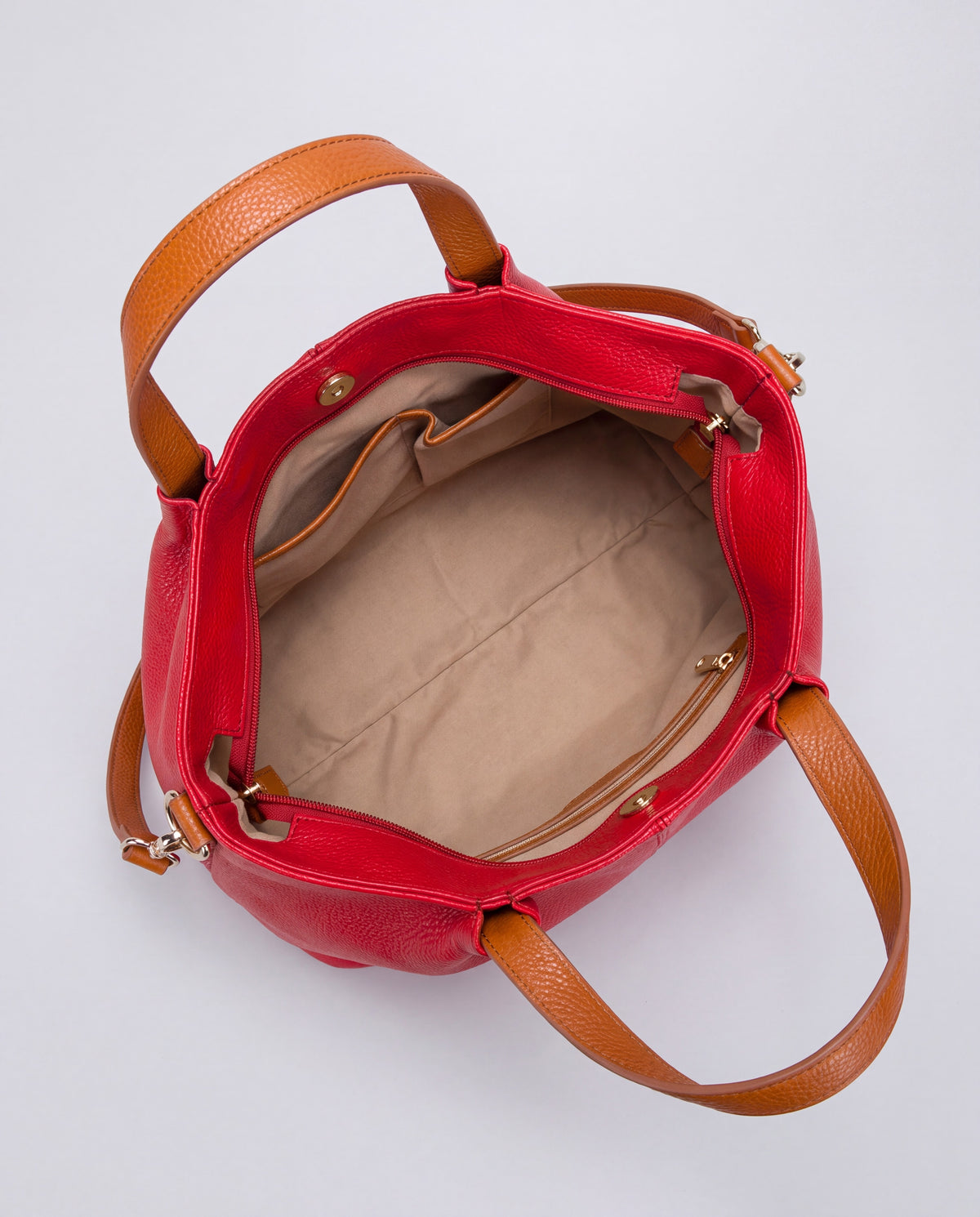 Soft Leather Tote Bag bag in Red – interior view