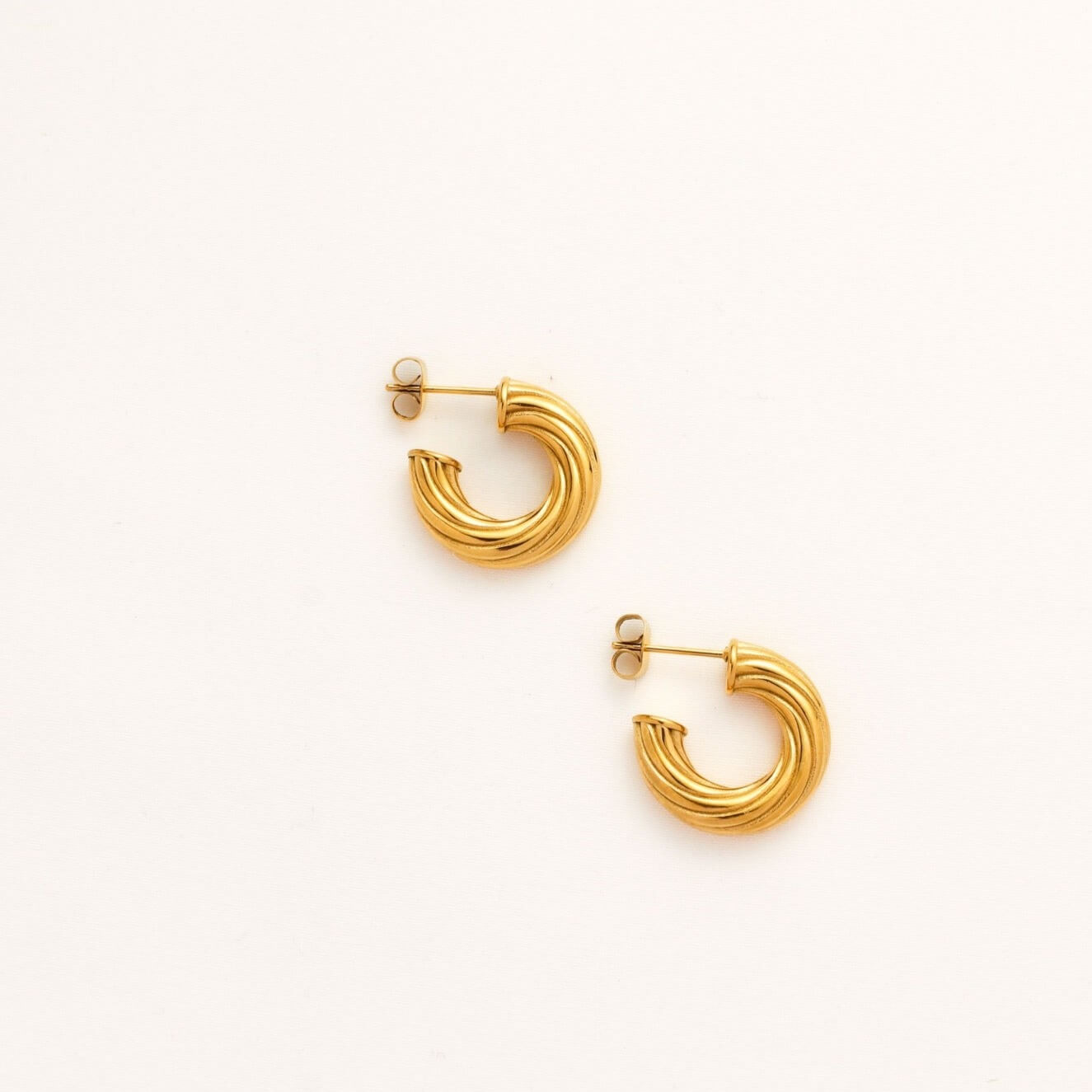 Gold half hoops