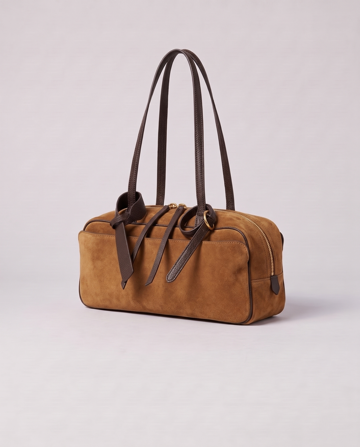 Valentina Umbra Large bag in Camel, three-quarter view