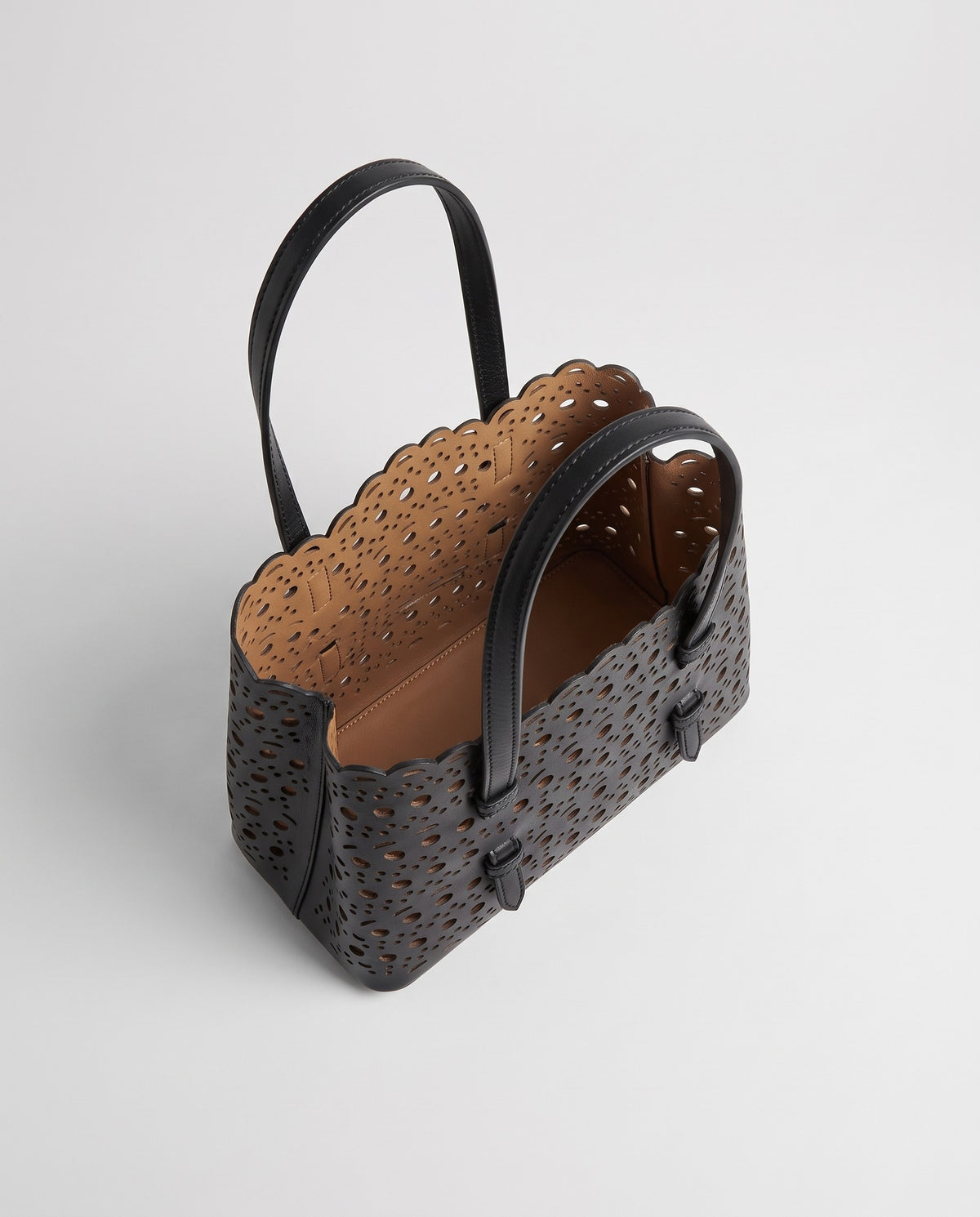 Inside the Valentina Urbino Medium bag in Black