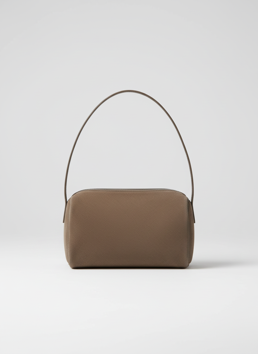 Valentina Roma barrel bag in grey suede, front view