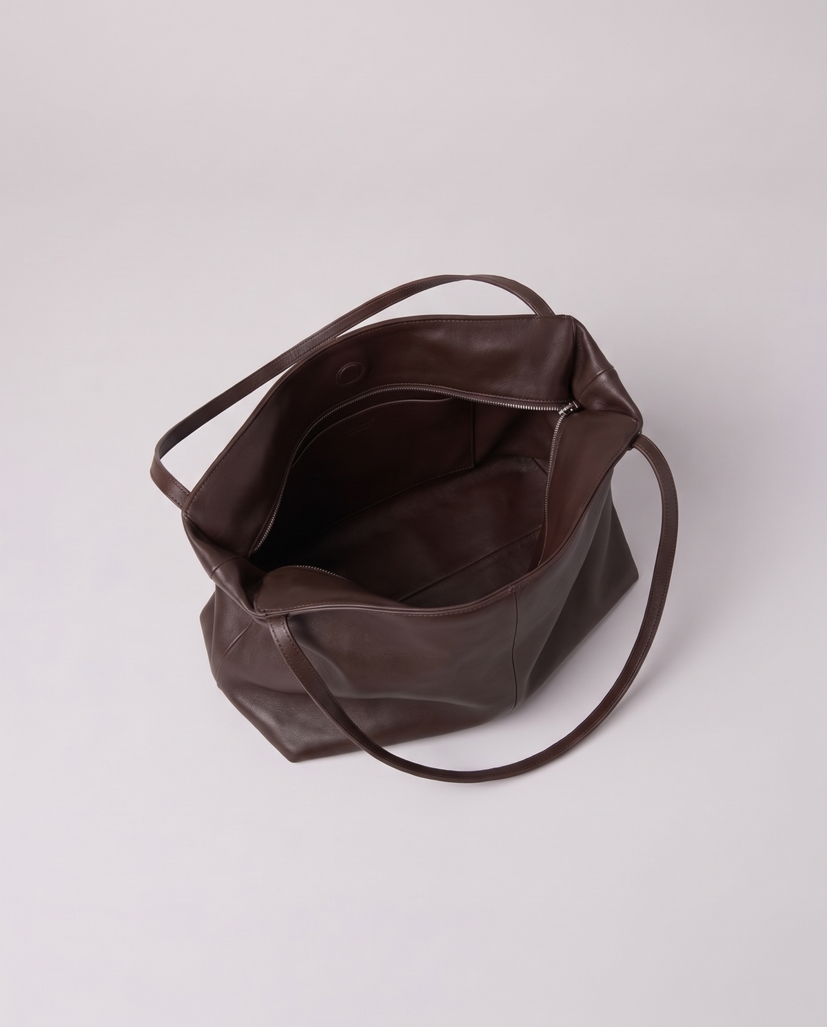 Inside the Valentina Velluto Small bag in Chocolate
