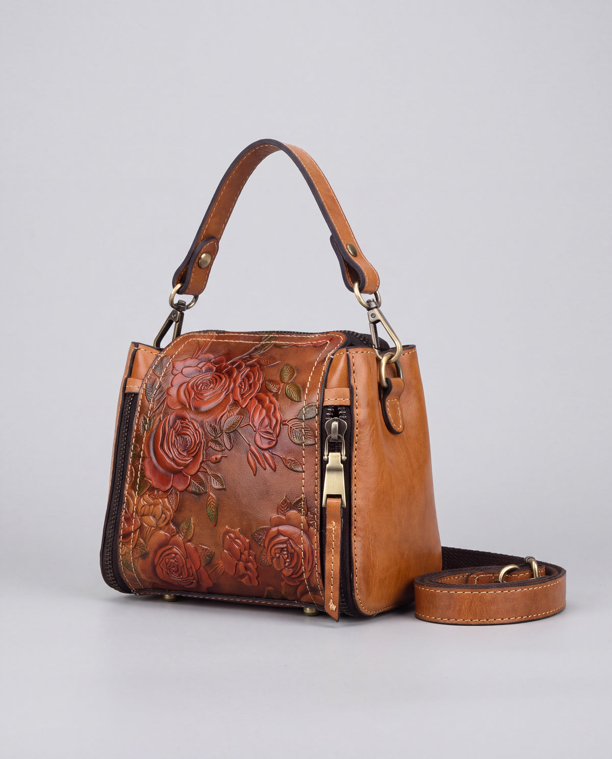 Legacy bag in Coffee – three-quarter view