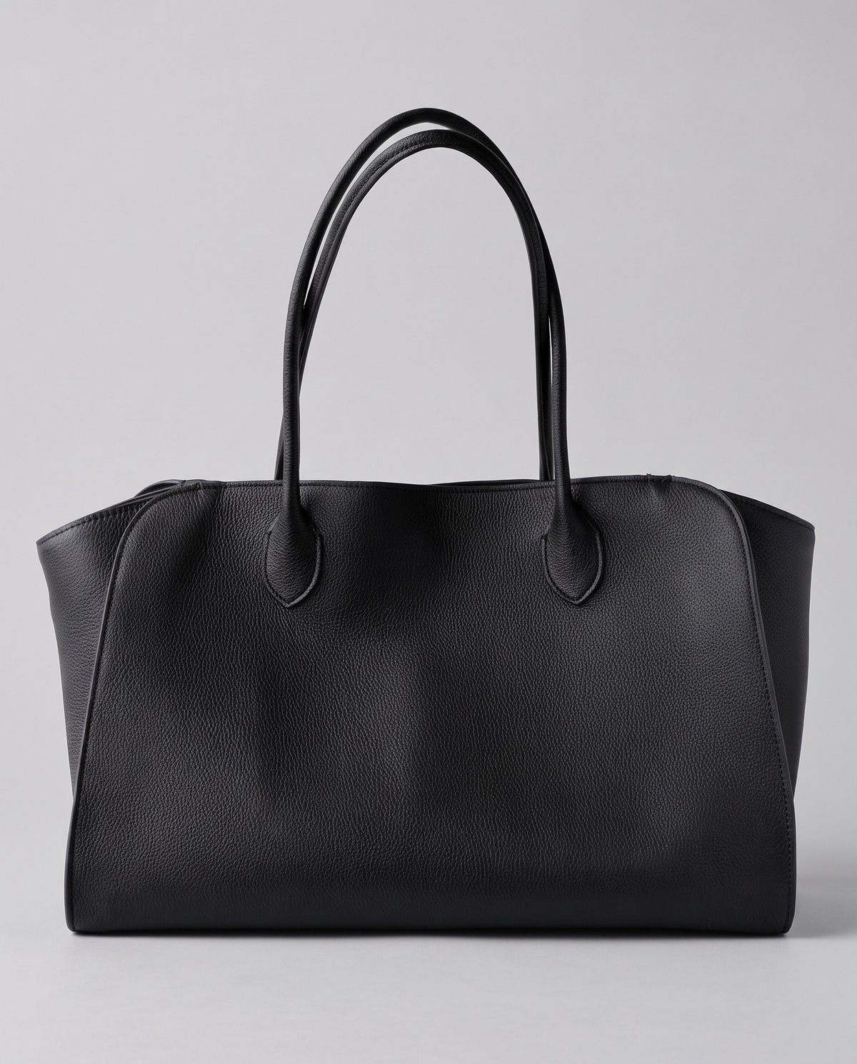 Hardware and handle detail on the Valentina Volta Large bag in Black
